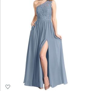 Women's One Shoulder Slit Long Lace w/Pockets